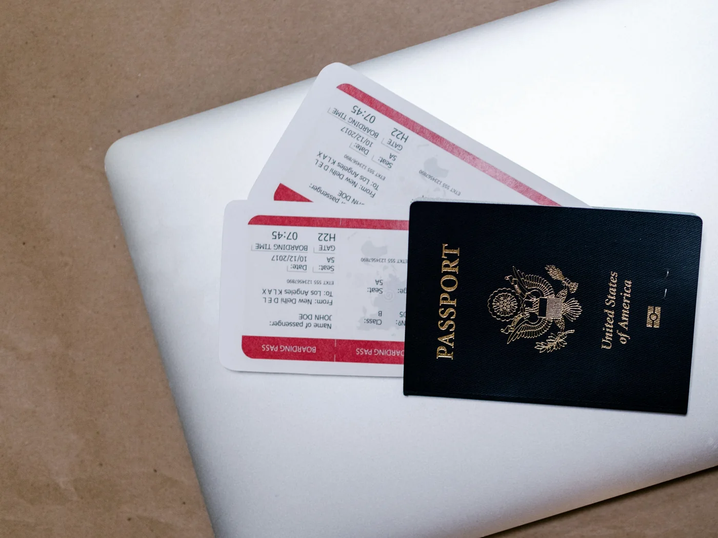 Passport and travel documents representing foreign national U.S. property financing